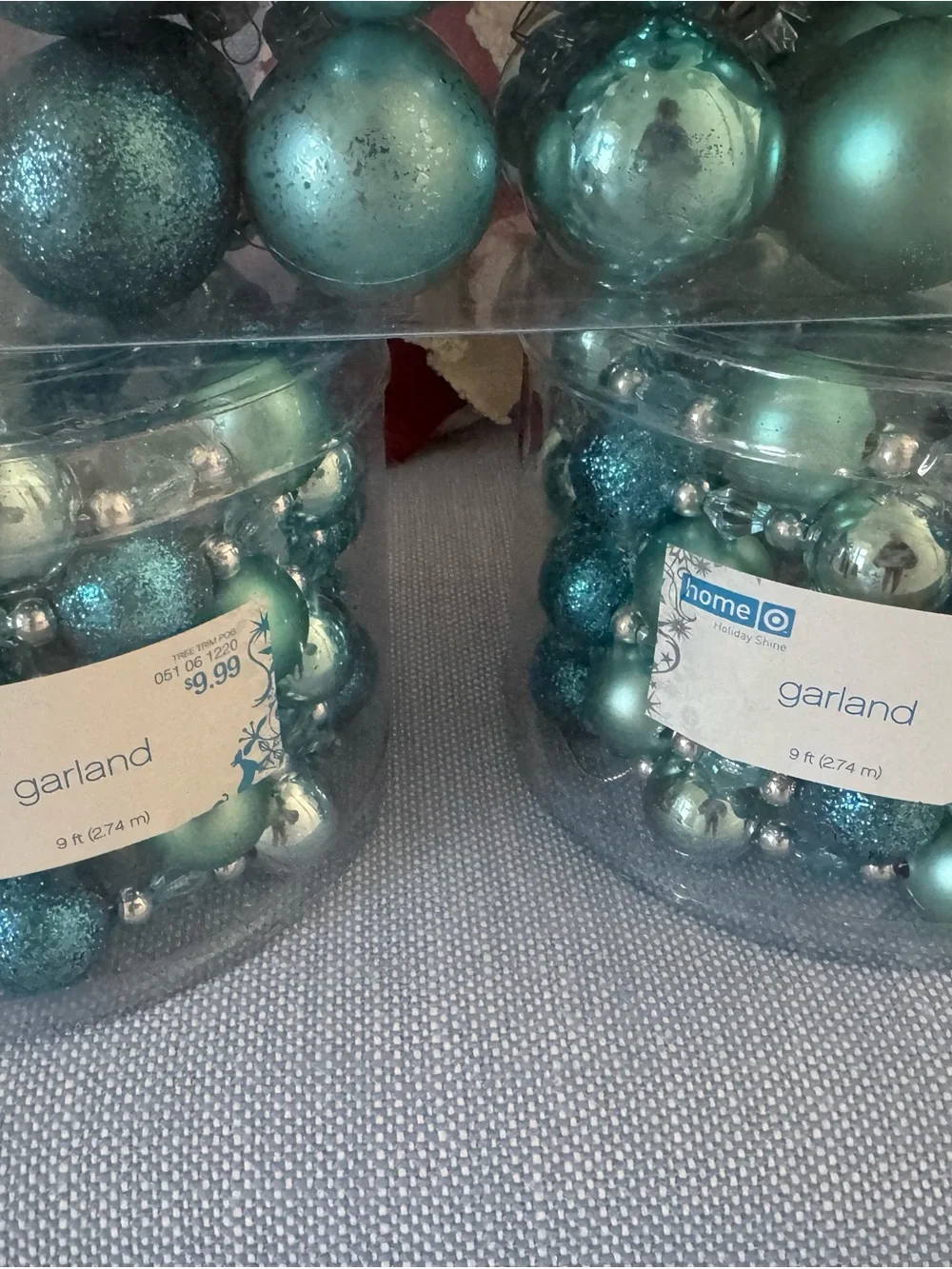 Target Teal Blue Christmas Ornament and Garland Set